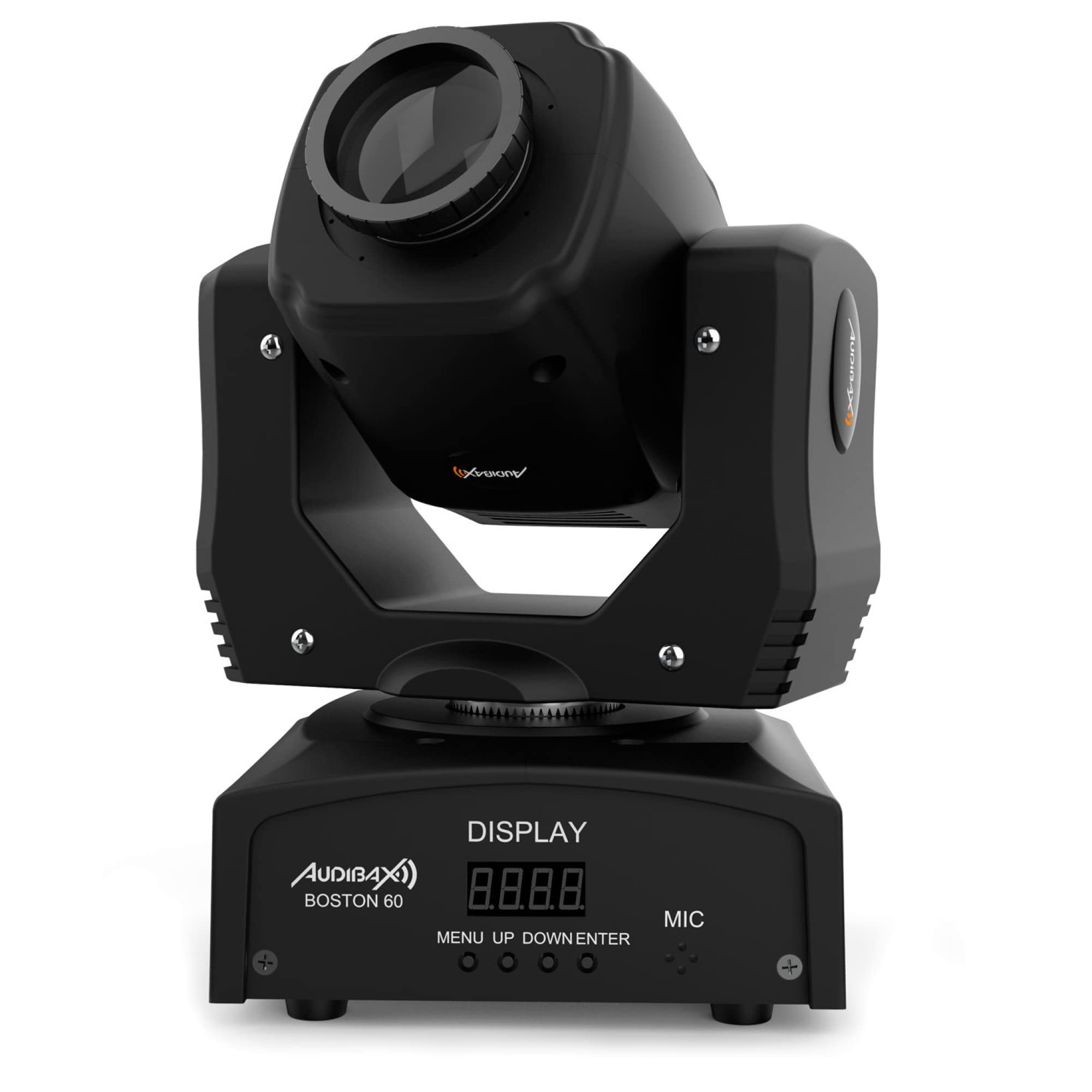 Audibax Boston 60 - Testa Mobile per Discoteca - Luci LED DJ - Messa a Fuoco Mobile Professionale - Dispone di 1 Luce da 60W - 1 Luce Spot Bianca e 7 Colori - Flash da Discoteca - Controllo Multiple