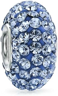 1pc Authentic Solid Sterling Silver Hypoallergenic Jan-Dec Birthstone Bead Charm Austrian Rhinestone Compatible with Pandora All Bracelet Necklace Women Birthday Gift