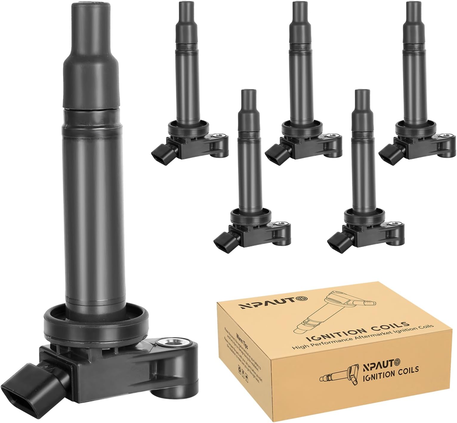 Ignition Coils Pack Set of 6 Compatible with V6 3.0L 3.3L 1999 2000 2001 2002 2003 2004 2005 2006 Lexus ES300 RX300, Toyota Avalon Camry Highlander Sienna Solara, Lexus RX400h 3.0 3.3, C1175 UF267