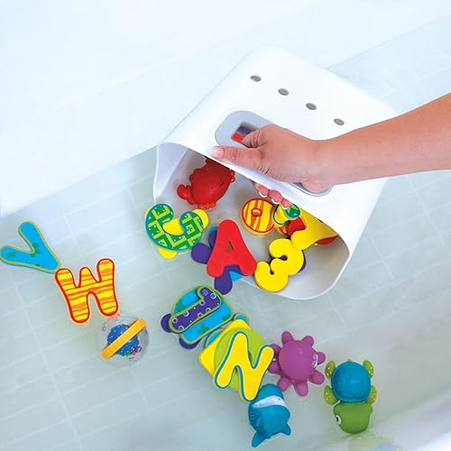 Miniatura 2 de Nuby Organizador de juguetes para bañera organizador de juguetes de baño con asa para recoger fácilmente, diseño de secado rápido y bandeja