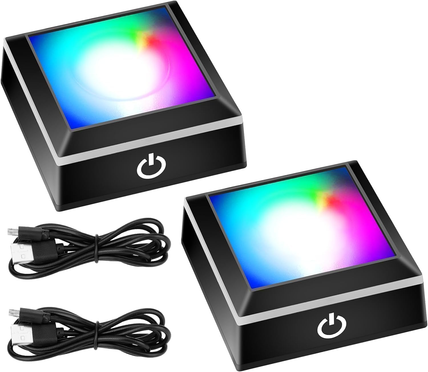 EEEKit Podświetlana Podstawka LED do Kryształu, 2PCS Zmieniająca Kolory Podstawka pod Szkło Artystyczne