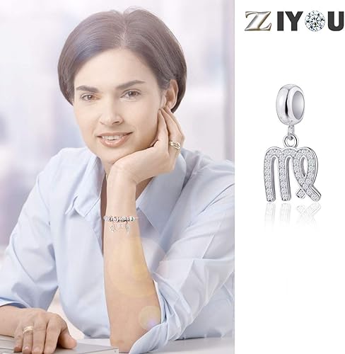 Miniatura 5 de 12 dijes del signo del zodiaco para pulseras de dijes Colgantes de constelaciónhoróscopo de plata de ley 925