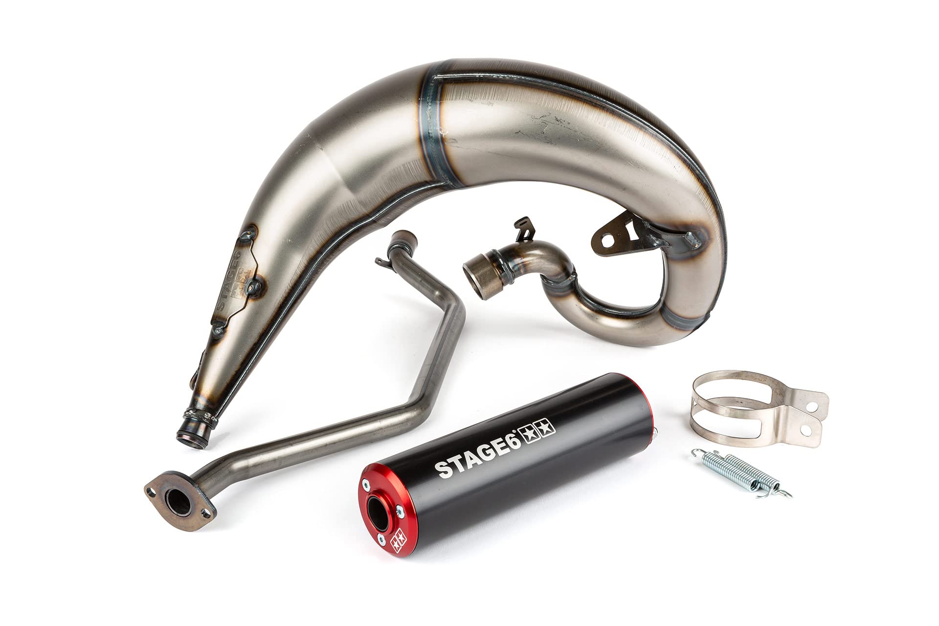 STAGE6Streetrace CNC High Mount Exhaust System Black/Red for Sherco SE/SM