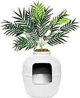 Vista 41 de Good Pet Stuff Caja de arena oculta para gatos con planta artificial, maceta cuadrada decorativa para patio, control de olores con filtro de carbón