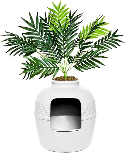 Miniatura 41 de Good Pet Stuff Caja de arena oculta para gatos con planta artificial, maceta cuadrada decorativa para patio, control de olores con filtro de carbón