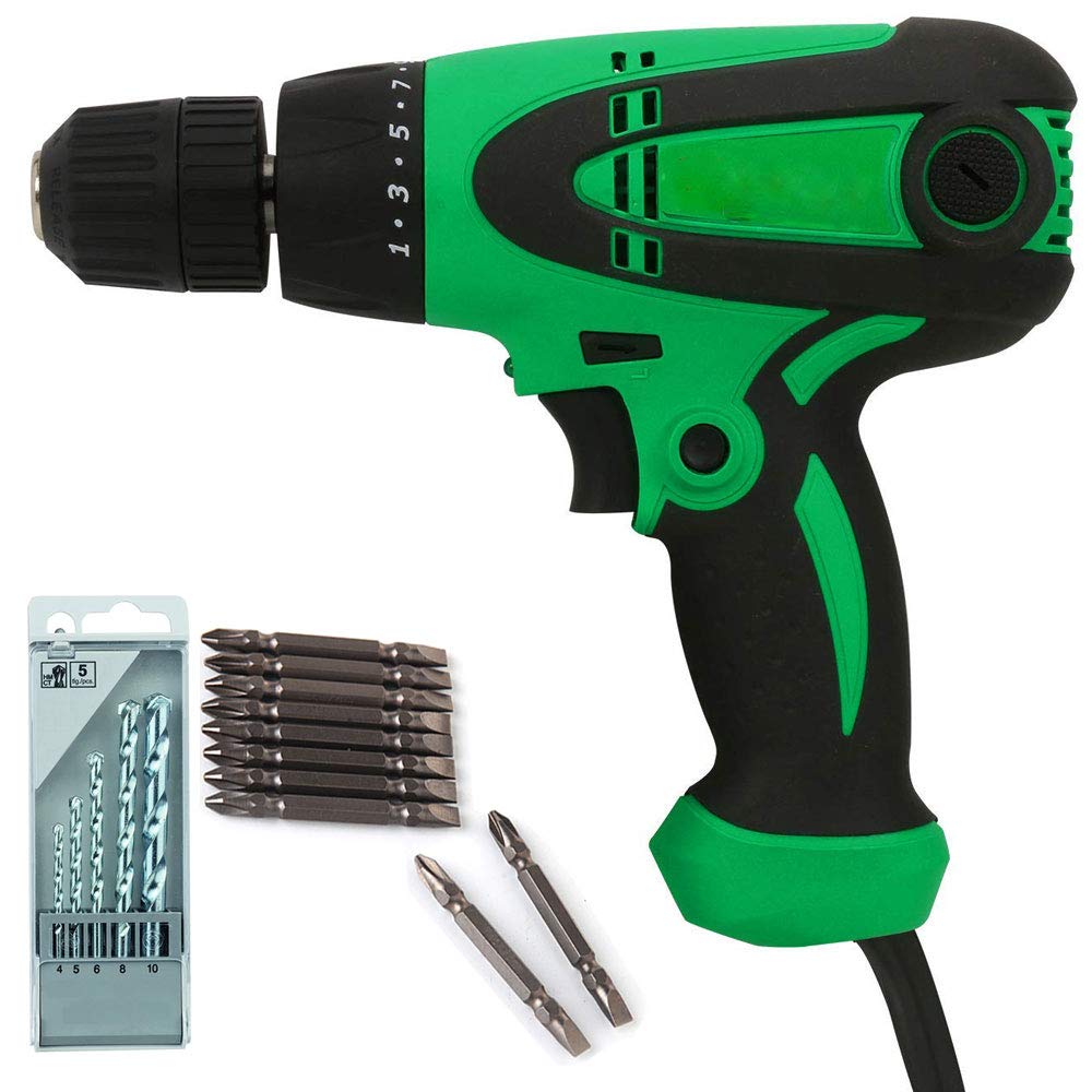 MLD Screw Driver Cum 10mm Drill Machine Electric Reverse Forward and Torque Adjustment Facility With PH2(+/-) 10pcs Bits and 5 pcs Hss drill bit set (10 mm/350w/750 Rpm/230v/Multicolor/Plastic) (B09H5QFPCV) Amazon Price History, Amazon Price Tracker