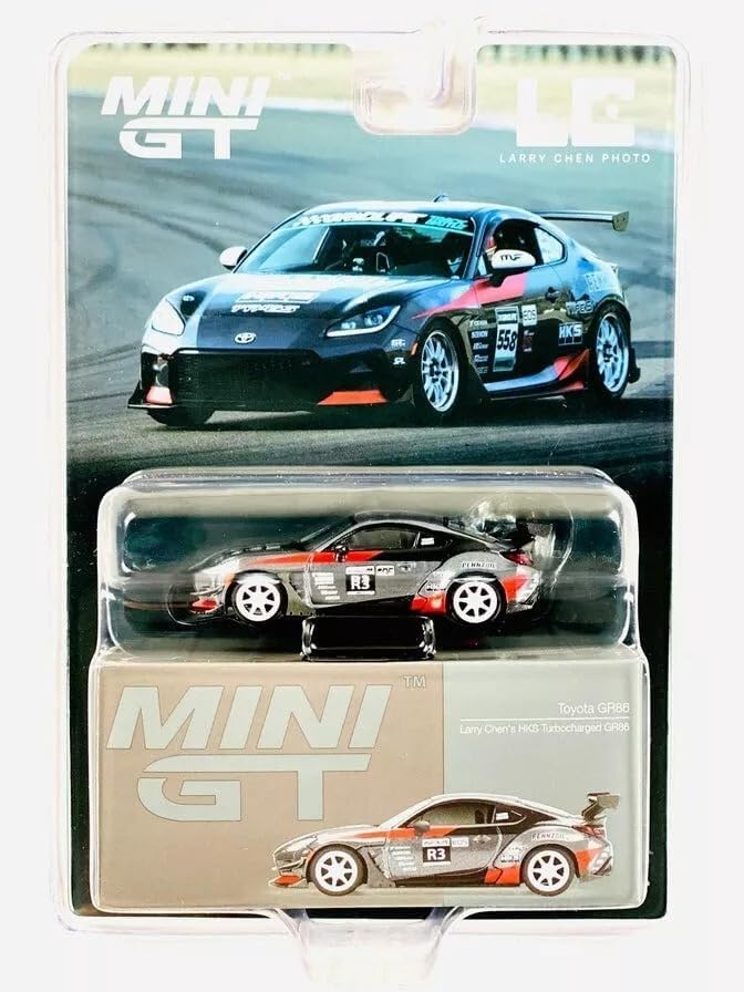 Diecast Model Car Compatible with Mini GT 1:64 Toyota GR86 Larry Chen’s HKS Turbocharged GR86 Grey Limited Edition MGT00820