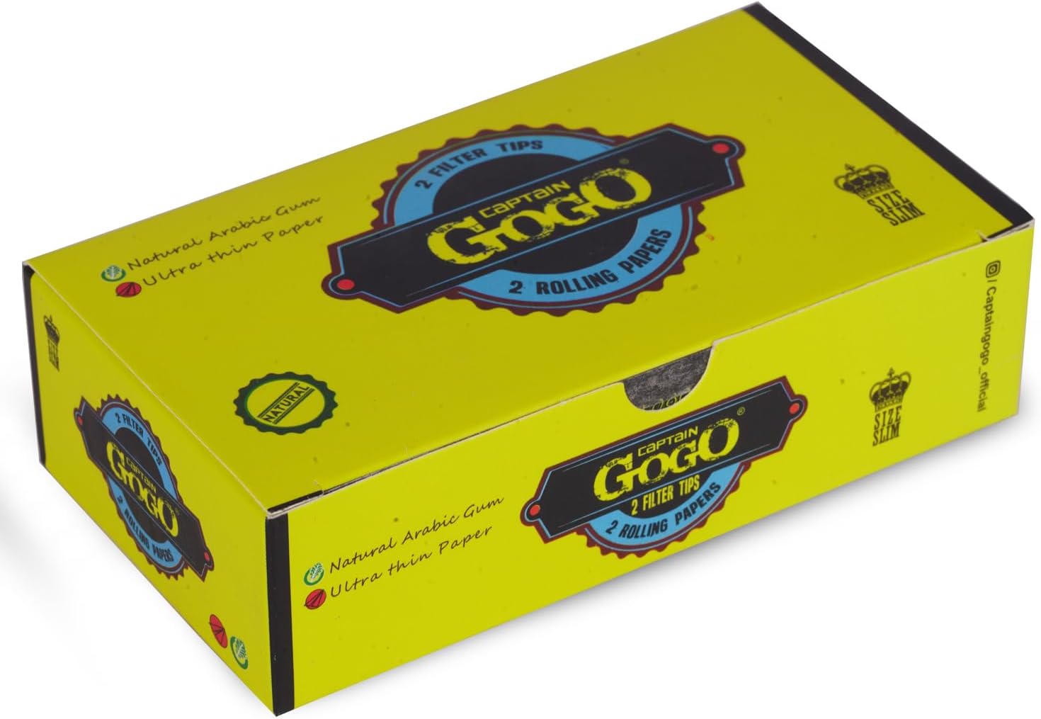 Captain GoGo Rolling Paper 2 skin 2 filter 109X44 MM 100 sheet(pack of 50)