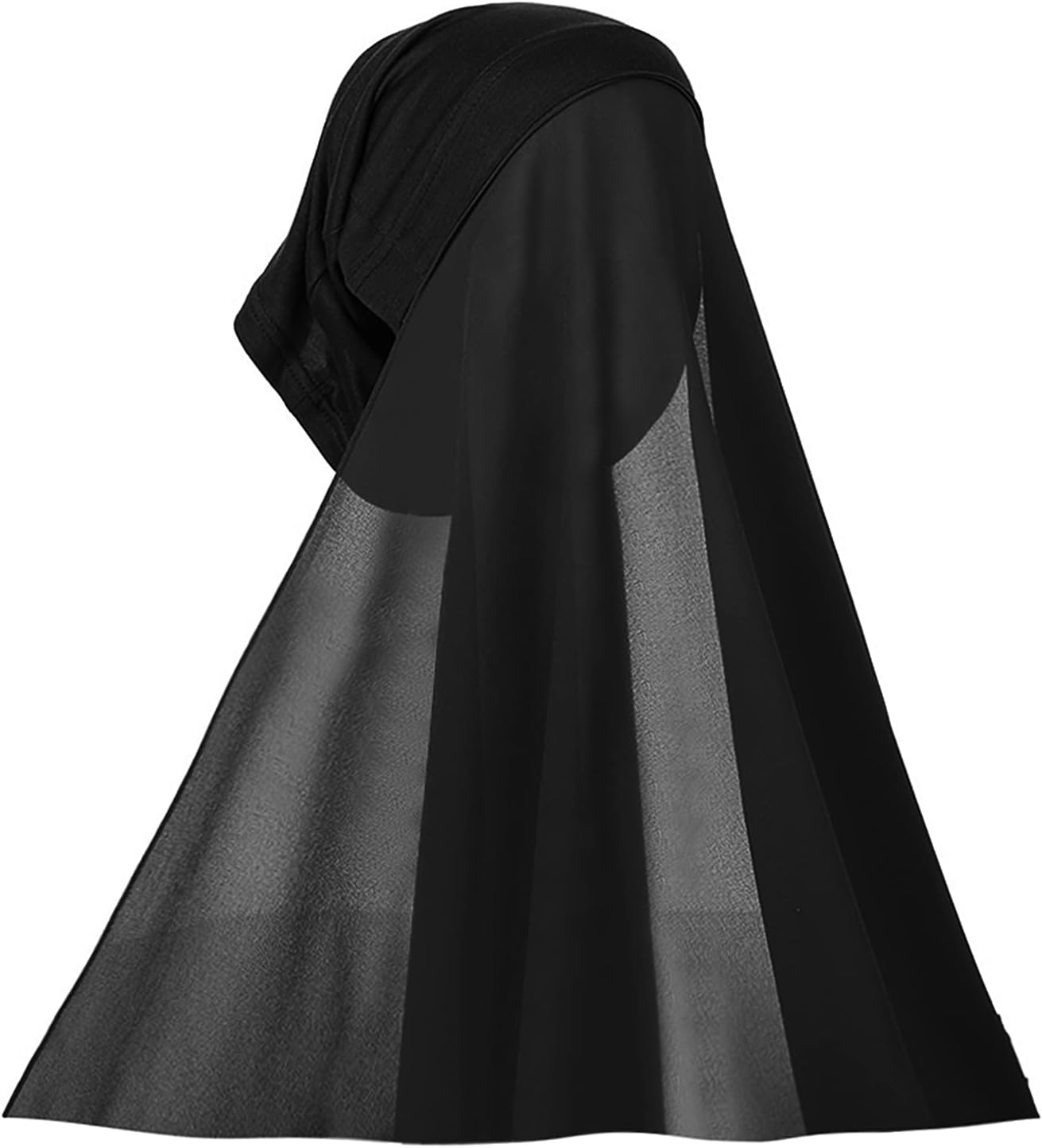 NICEYST Chiffon Instant Hijab for Women Muslim Under Scarf Tube Cap with Veil Fashion Islam Solid Color Headscarf Turban Wrap