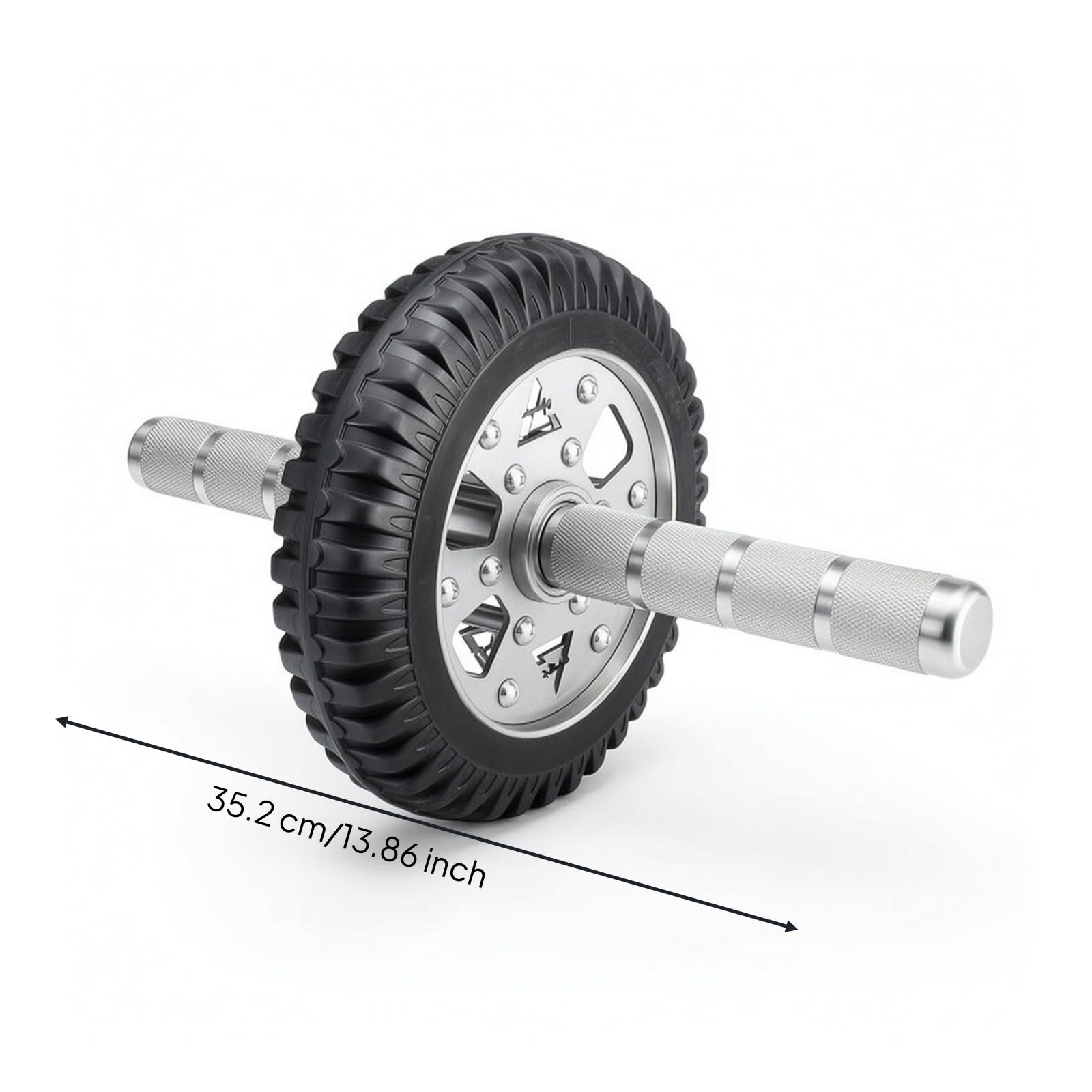 Ruota Addominali Fitness Rullo Addominale Roller Palestra Attrezzo Core Resistenza Acciaio 304 Presa Sicura Antiscivolo Rotolamento Morbido Adatta a, 200mm, Ruota Singola