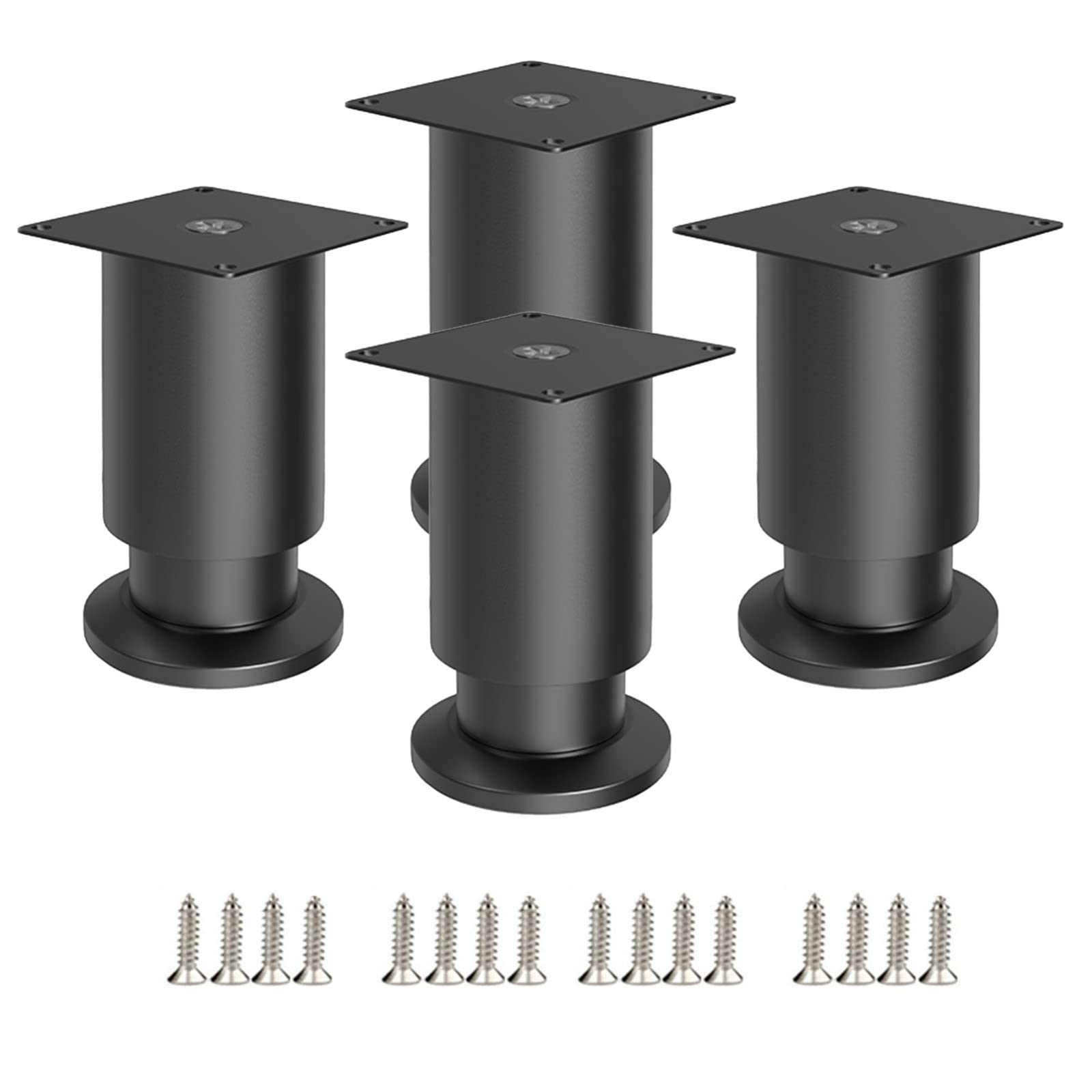 Regulowane, wytrzymałe nóżki podporowe do szafek i stołów(Black,6cm)