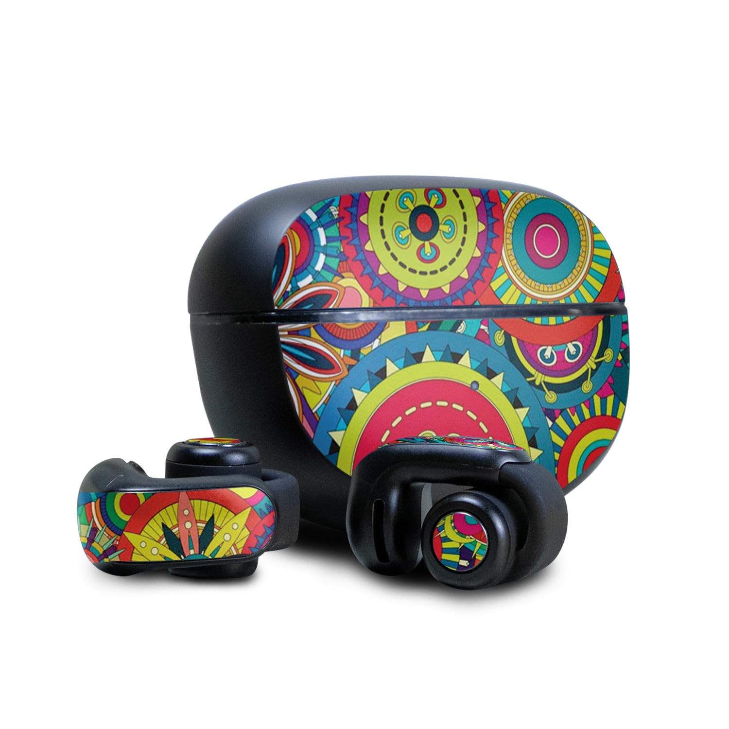Skin Compatible with Bose Ultra Open Earbuds - Flower Wheels - Premium 3M Vinyl Protective Wrap Decal Cover - Easy to Apply | Crafted in The USA by MightySkins