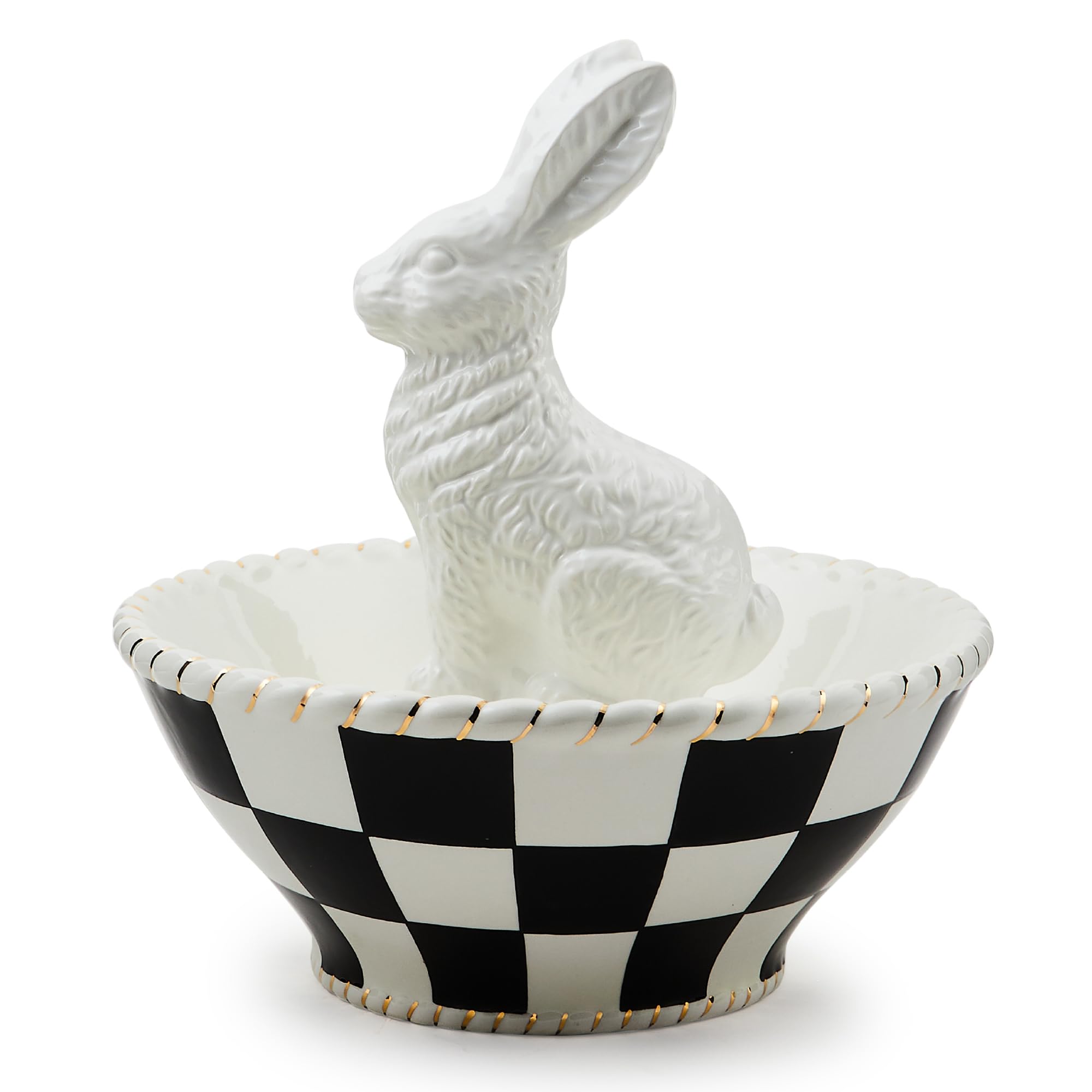 Amazon.com: MACKENZIE-CHILDS White Rabbit Ceramic Candy Dish