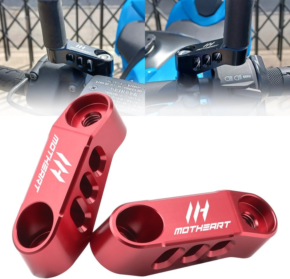 Motorcycle Mirrors Bracket Accessories For Mirror Mounting Brackets Rearview Mirror Risers Extension Adapters Improved Visibility Customizable Positioning (Orange)