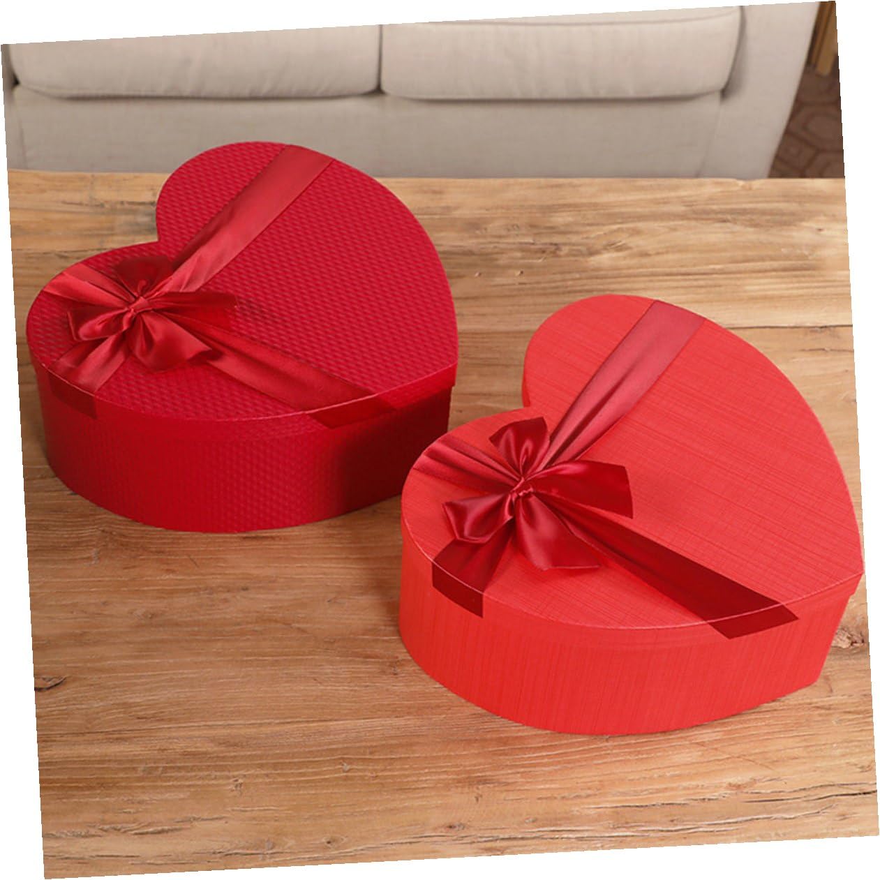 UPKOCH Herzförmige Geschenkbox 3 Stück Valentinstag Verpackungskarton Rot mit Deckel Hochzeit Süßigkeiten Aufbewahrungsbox