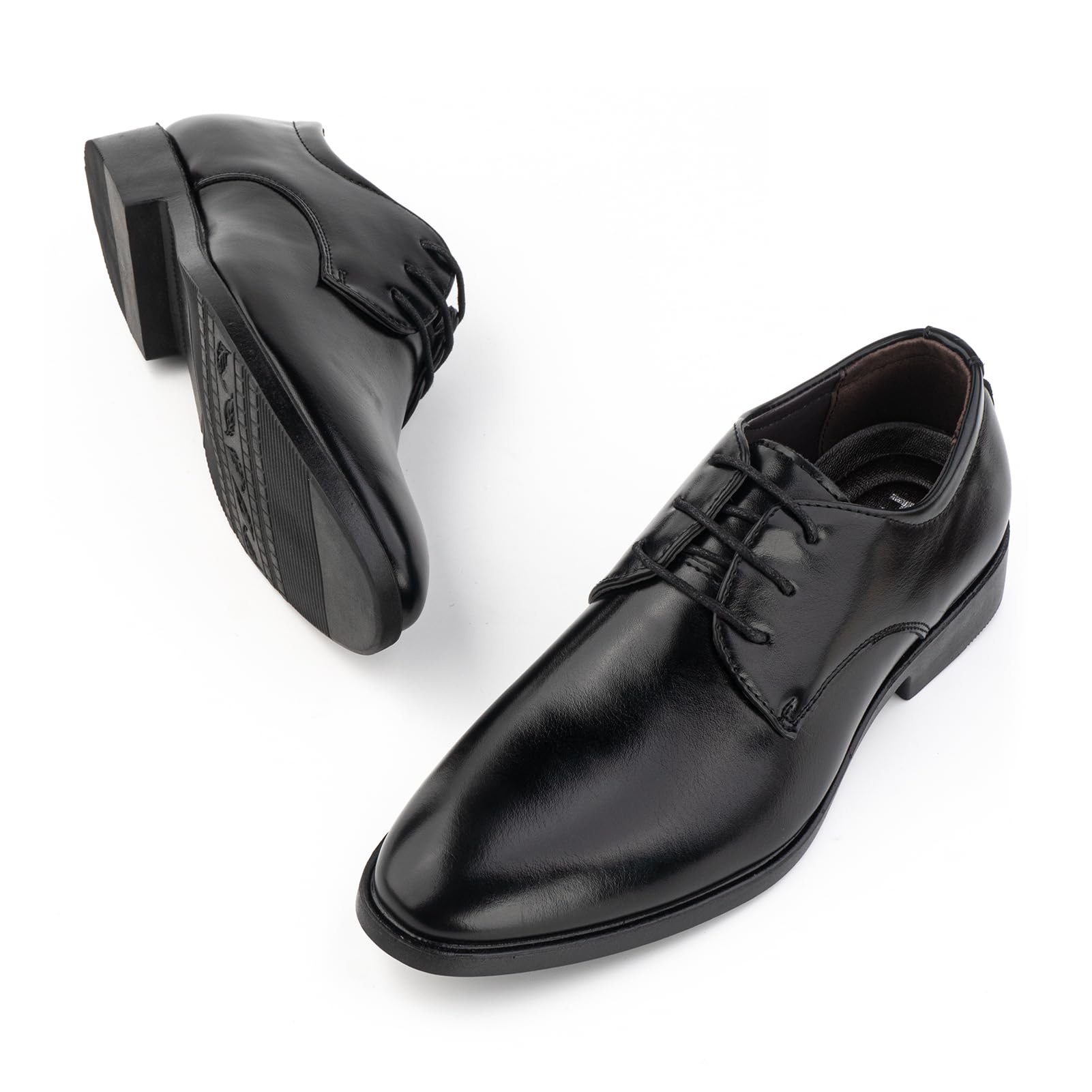 Hitmars Zapatos Oxford Hombre Zapatillas Vestir Derby Zapatos Boda Brogues Zapatos de Vestir Formales Cordones Clásico Zapatos Traje Negro 46 EU