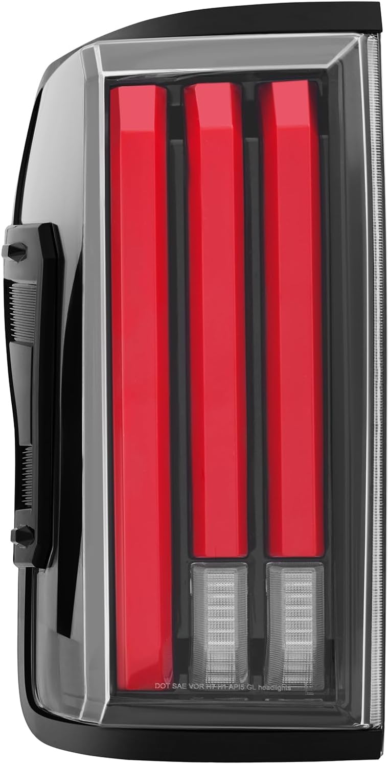 LED Tail Lights Compatible with 2007 2008 2009 2010 2011 2012 2013 Toyota Tundra Taillight Assembly, Driver & Passenger Side Black Housing Red Led strip Rear Lamps