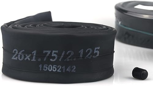 Miniatura 2 de Paquete de 2 tubos de bicicleta de 26 pulgadas, 26 x 1.75, 26 x 1.95, 26 x 2.10, 26 x 2.125, tubo de bicicleta resistente con 2 palancas de