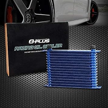 G-PLUS 15 Row AN10-10AN Universal Japanese-style Engine Aluminum | Transmission Racing Oil Cooler Radiator Oil Cooler Condenser Blue
