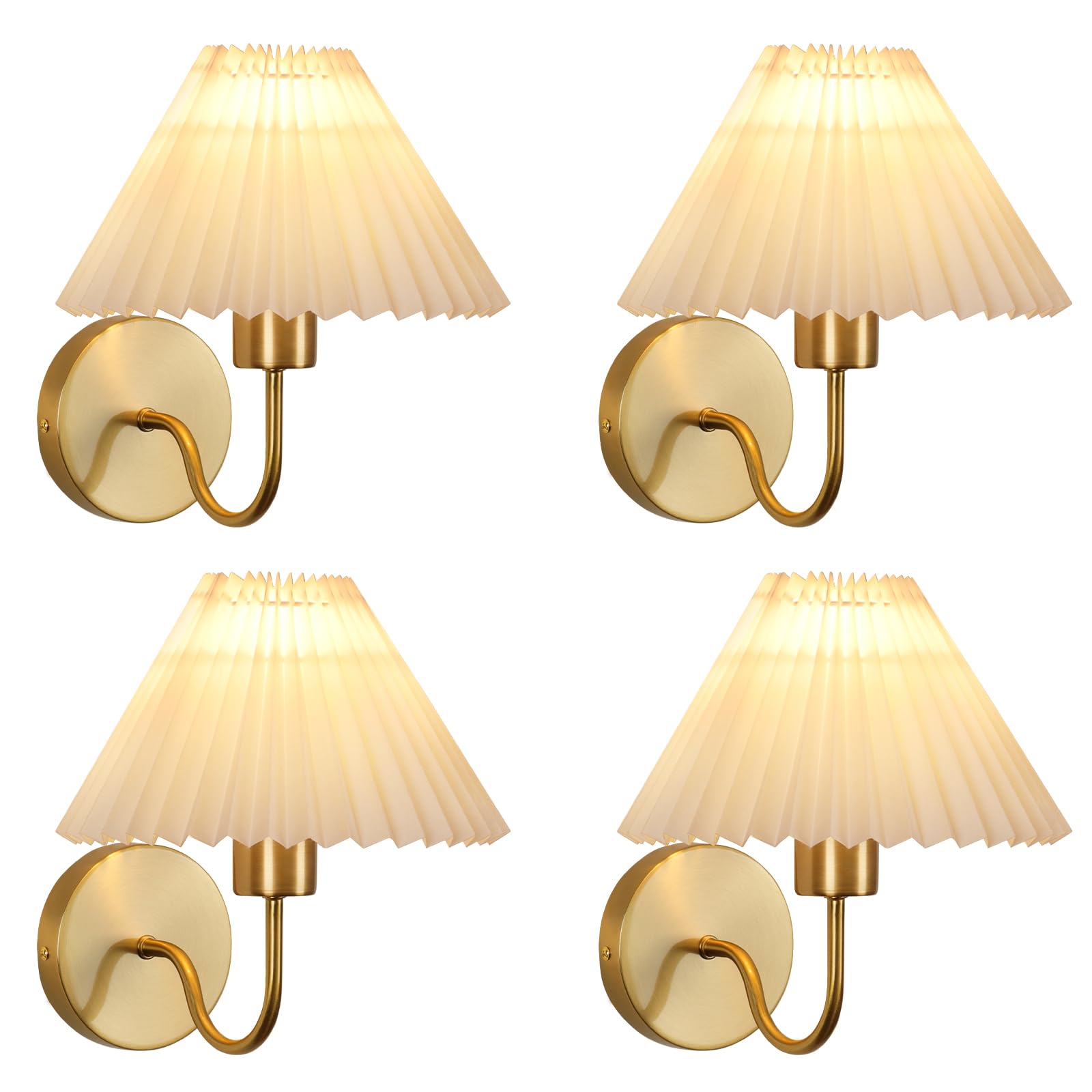 ADISUN Wall Sconces Sets of 2 RGB Battery Operated Wall Sconces for Bedroom Dresser Classic Golden Wall Lamp with Remote for Living Room Bathroom Dining Room Corridor Staircase (4 Bulbs Included)