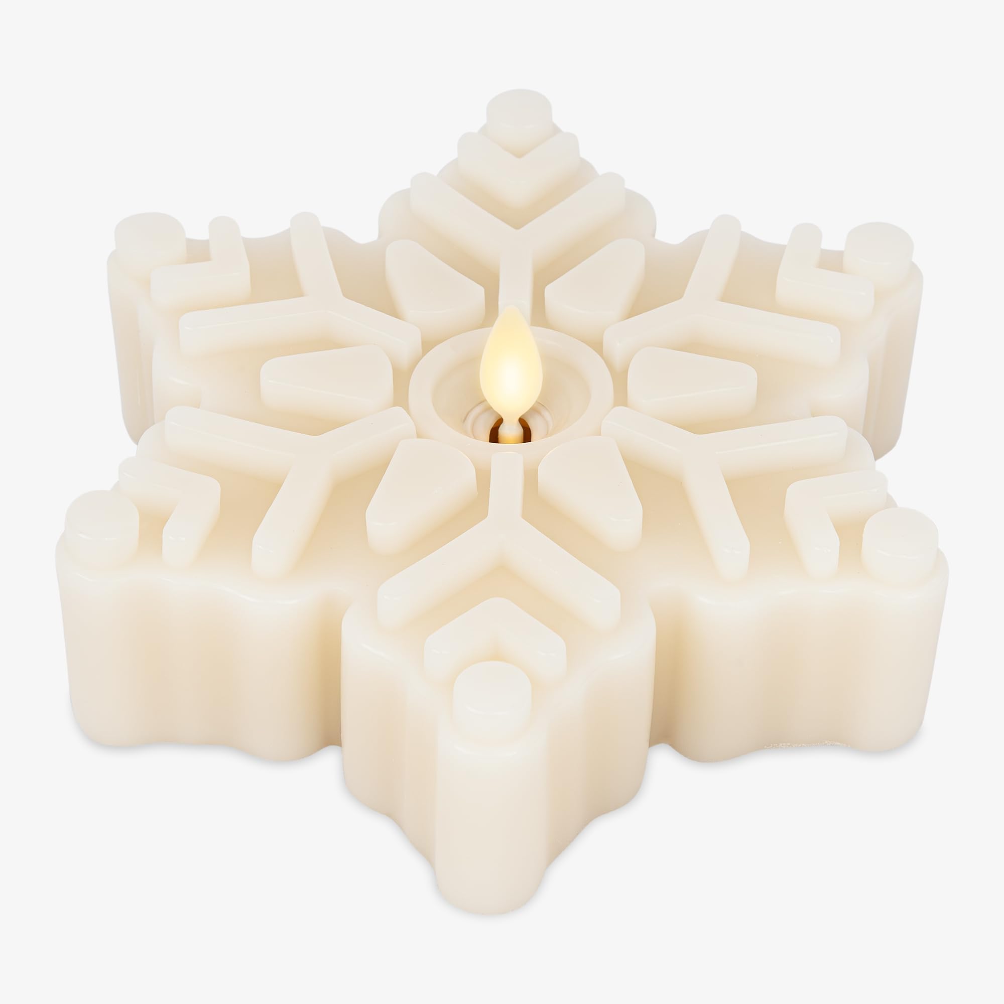 Luminara White Swan - Candela senza fiamma a forma di fiocco di neve, 16,5 x 5,1 cm, candela a LED a batteria