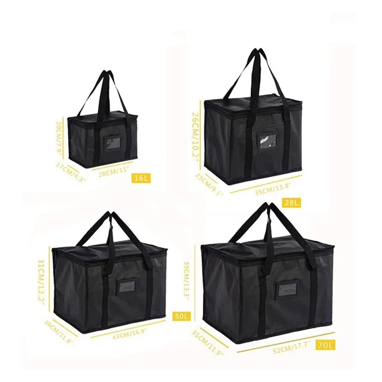 Genérico Bolsa de mano térmica con aislamiento 16L-70L, refrigerador almacenamiento grande, estuche cremallera for entrega, bolsas papel aluminio for Picnic y Camping(50L-2PCS)