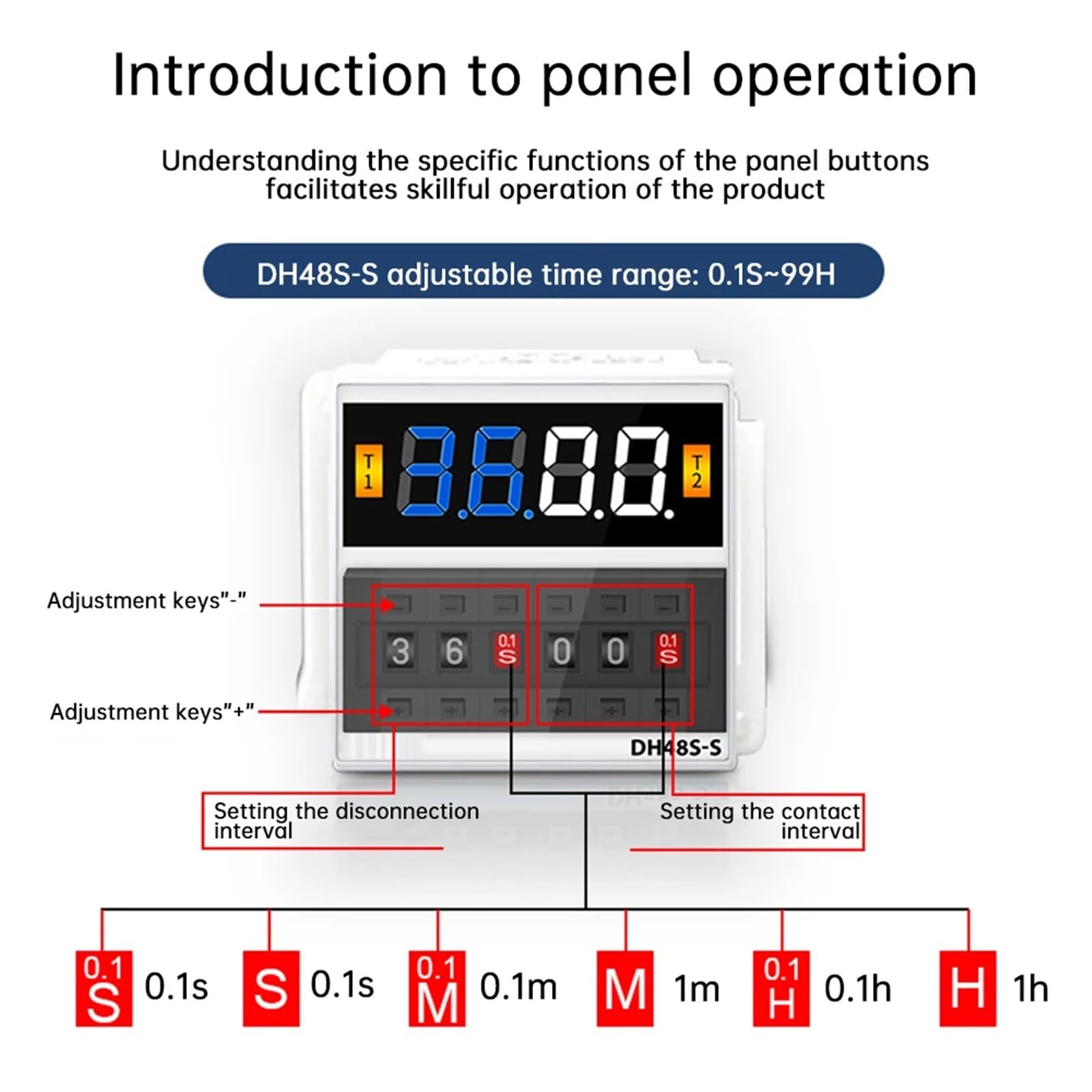 AC220V AC/DC24V AC/DC12V Digital Display Loop Delay Controller Relè temporizzato Relè interruttore temporizzato con base presa DH48S Din Rail(AC DC 220V)