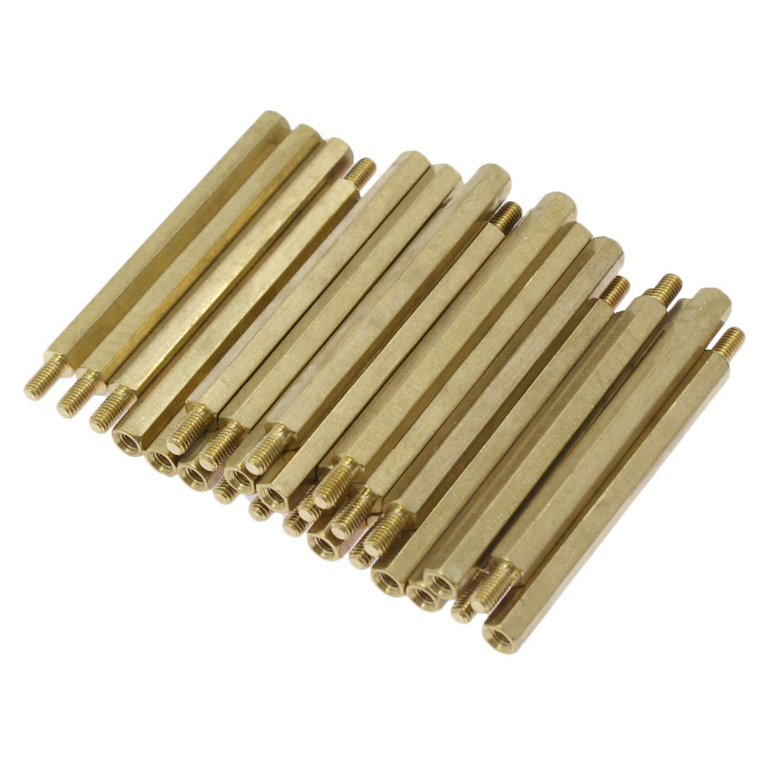 30PCS Male Female Hex Brass Spacer Standoff Screw Nut M3 x 50mm + 6mm PCB Motherboard Brass Standoff Hexagonal Spacer