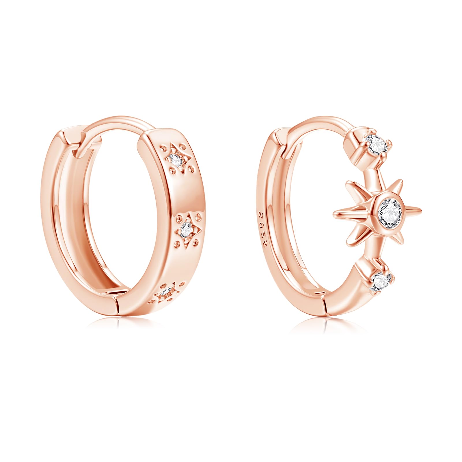 Estrellique Creolen Silber 925 für Damen Mädchen Geschenke zum Weihnachten | Hypoallergen 925 Sterling Silber Twisted Oval Ohrringe, Leichte Huggie Ohrringe Silber 925, Klein Schlafen Knorpel Creolen