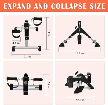 Under Desk Exercise Bike Pedal Exerciser, Fully Assembled Pedal Exerciser for Seniors, Foldable Mini Exercise Bike for Office Fitness with LCD Display, Peddler Exerciser for Arm & Leg 202519