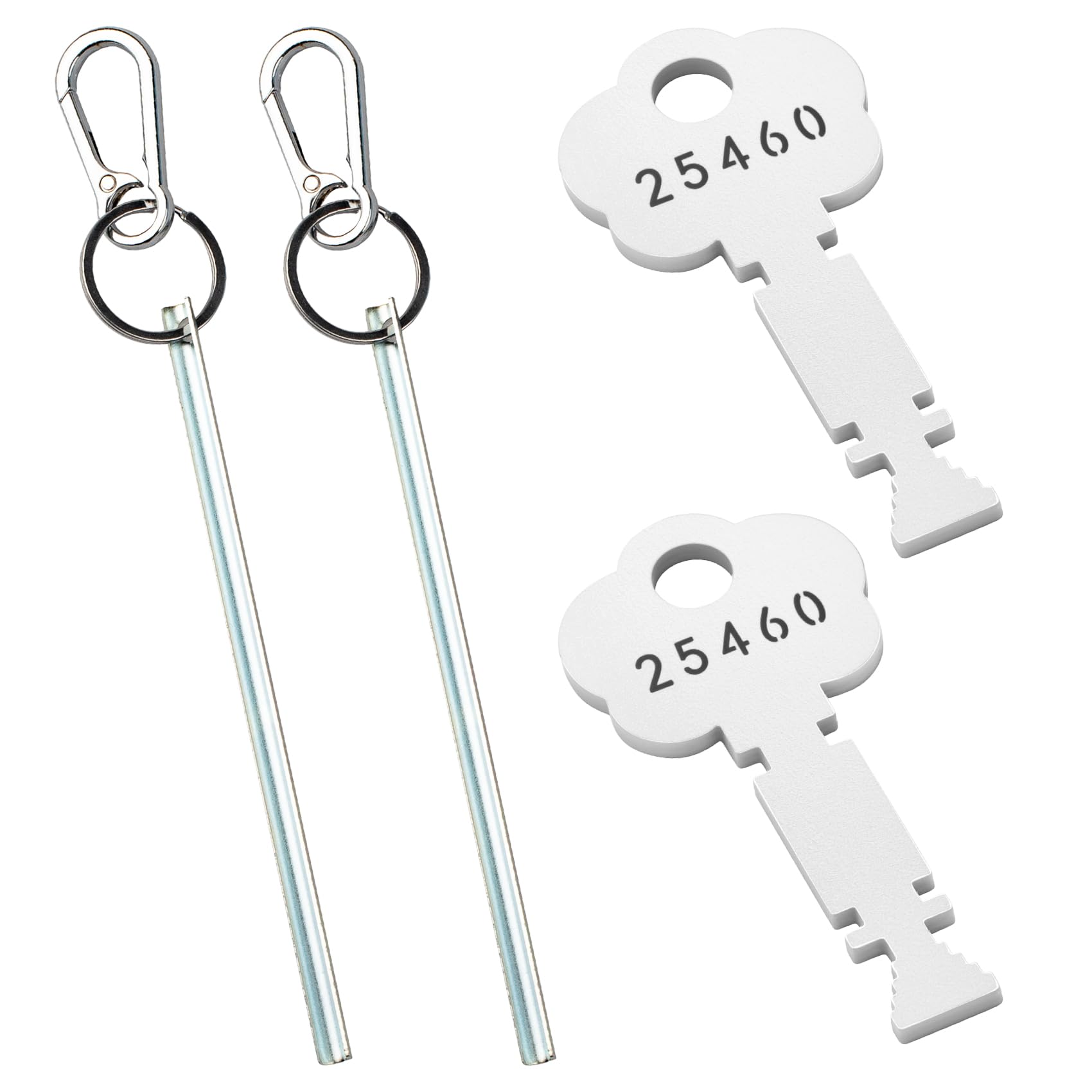 Clés de porte d'ascenseur demi-lune et 25460 argent en kit de 4 pièces pour maintenance