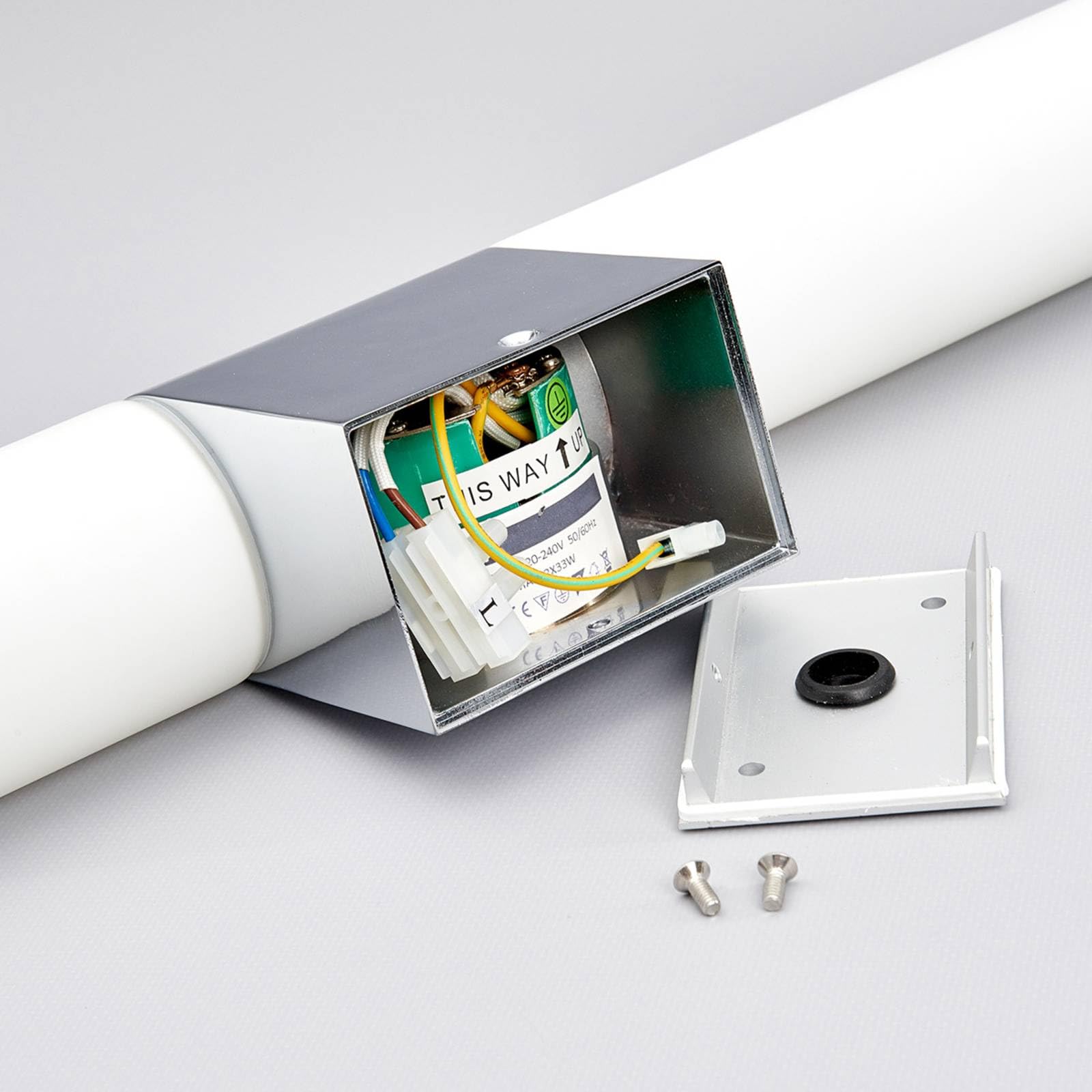 Lindby Applique Murale Ziva à intensité variable Argent Métal 2 lampes E14 Luminaire Salle de bain