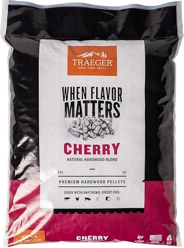 Traeger Grills Cherry 100% All-Natural Wood Pellets for Smokers and Pellet Grills. BBQ, Bake, Roast, and Grill, 20 lb. Bag