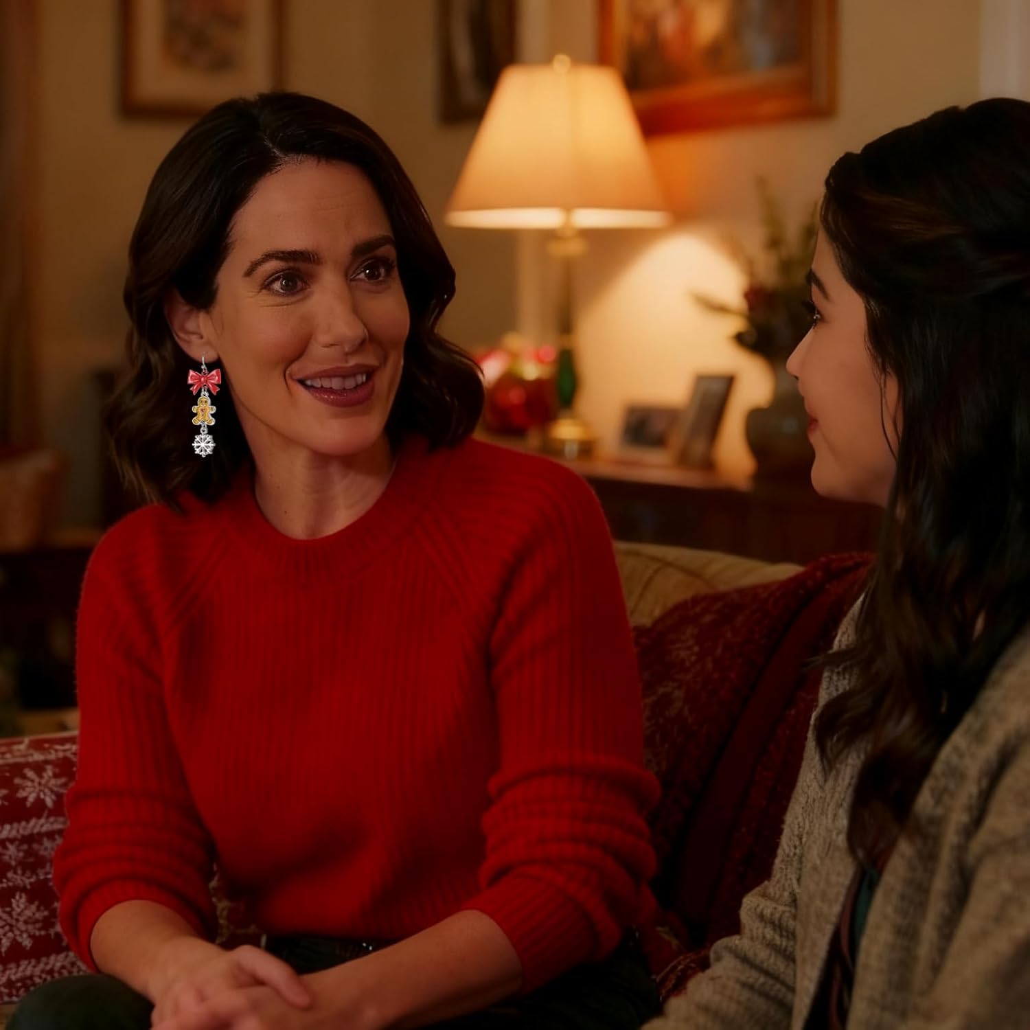 Christmas Earrings, Bow Gingerbread Man Snowflake Dangle Earrings for Women Holiday Party Jewelry Gift - Image 3