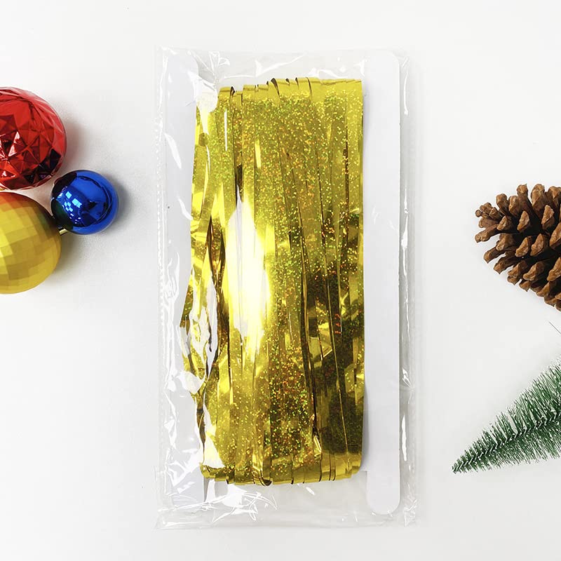 10 Goldene Fransenvorhänge – Je 1x2 M, Für Partys & Fotohintergründe