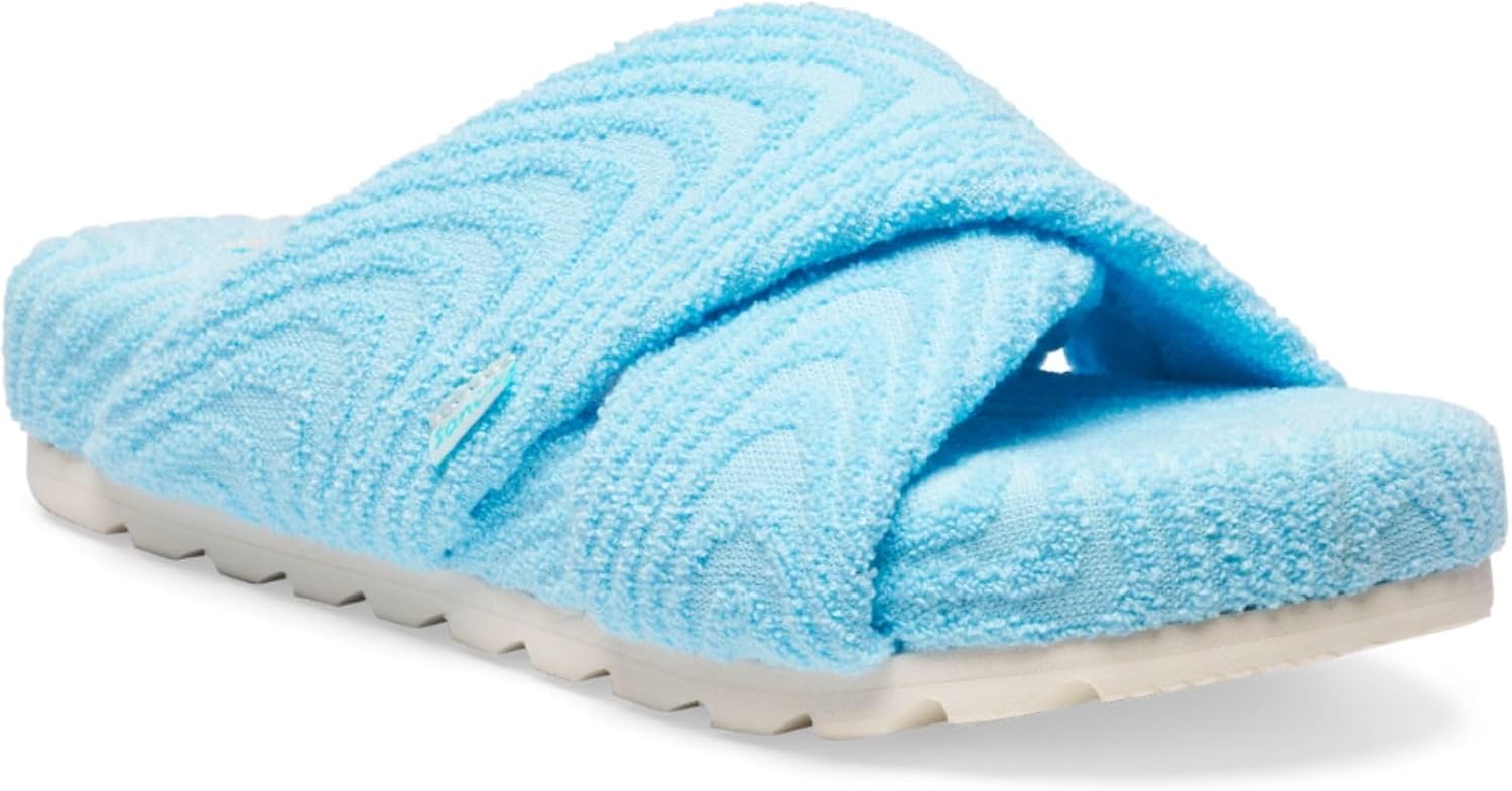 Sanuk Womens Dreamstate Slide Slippers | Yoga Mat Footbed | Cozy Lined House Slippers