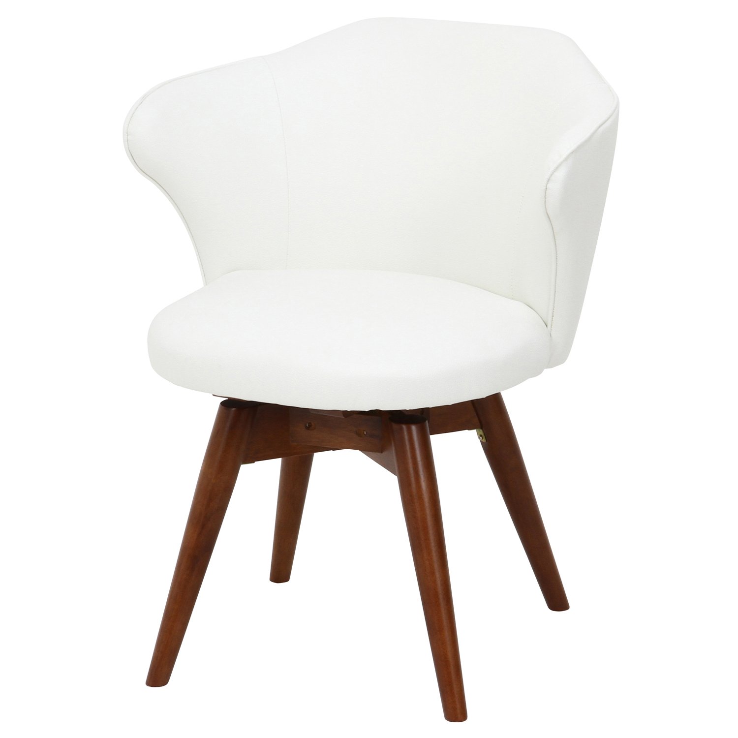 不二貿易 ダイニングチェア 幅50cm アイボリー 回転 ファブリック