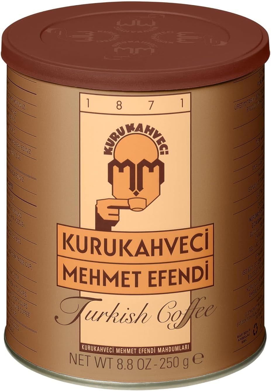 KURUKAHVECI MEHMET EFENDI Kawa turecka, ziarna arabiki, palona mielona, bogaty aromat, świeża, średnia do ciężkiej, oryginalny smak od 1871 roku (250 g) opakowanie 3 szt