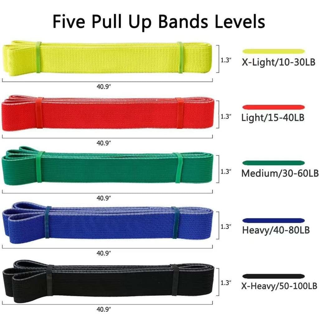 Bandas de resistencia para fitness, bandas elásticas para entrenamiento de fuerza, yoga y entrenamientos de tensión, juego portátil para el hogar y el gimnasio, accesorio de entrenamiento versátil