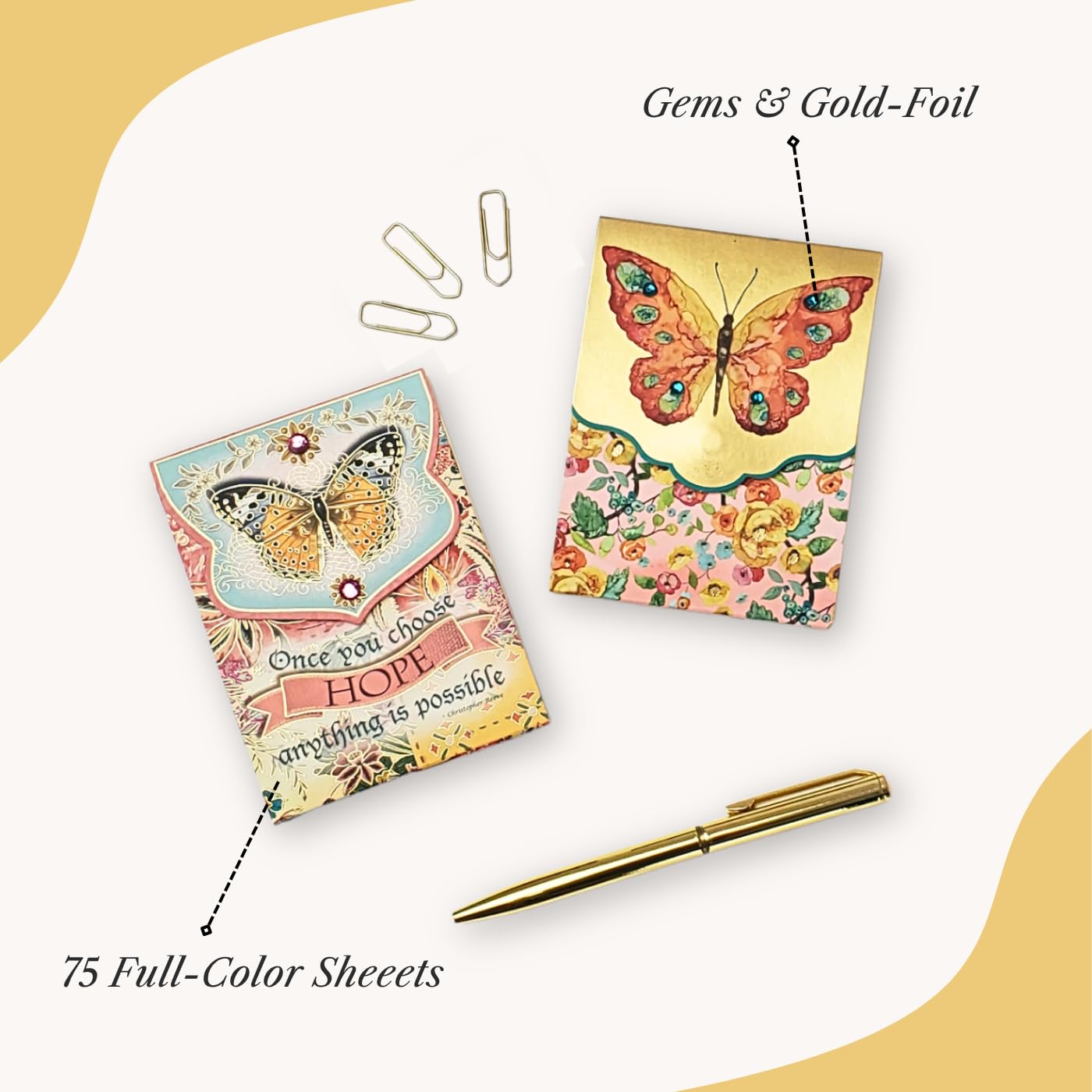 Punch Studio Butterfly Pocket Notepad - Orange -3