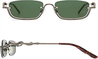Y2K Snake Sunglasses for Women Men Narrow Rectangular Y2k Chic Sunnies AP3649