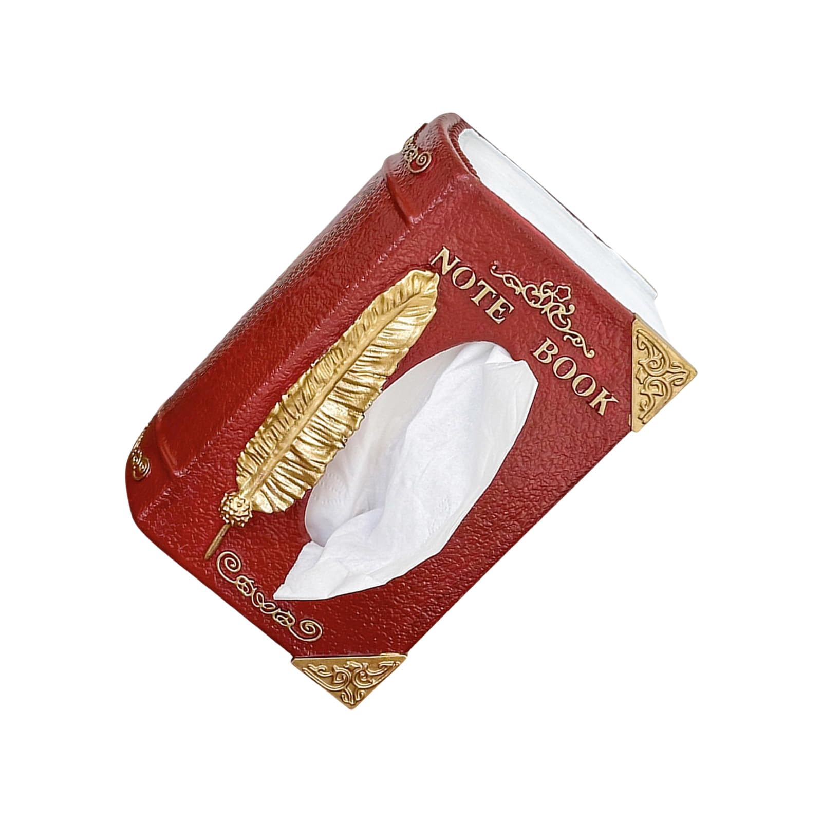 HZBB Book-Shaped Tissue Dispenser Multipurpose Countertop Organiser for Kitchen & Living Room Storage Vintage European Styles Tissue Holder