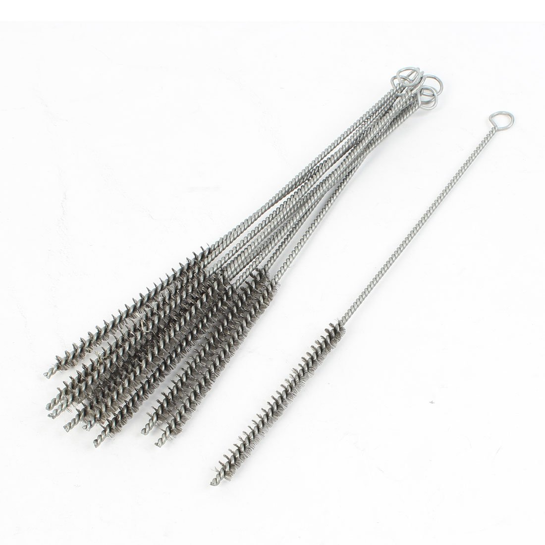 Aexit 27cm Length Punches 8mm Diameter Stainless Steel Wire Tube Cleaning Brush Pin Punches 10 Pcs