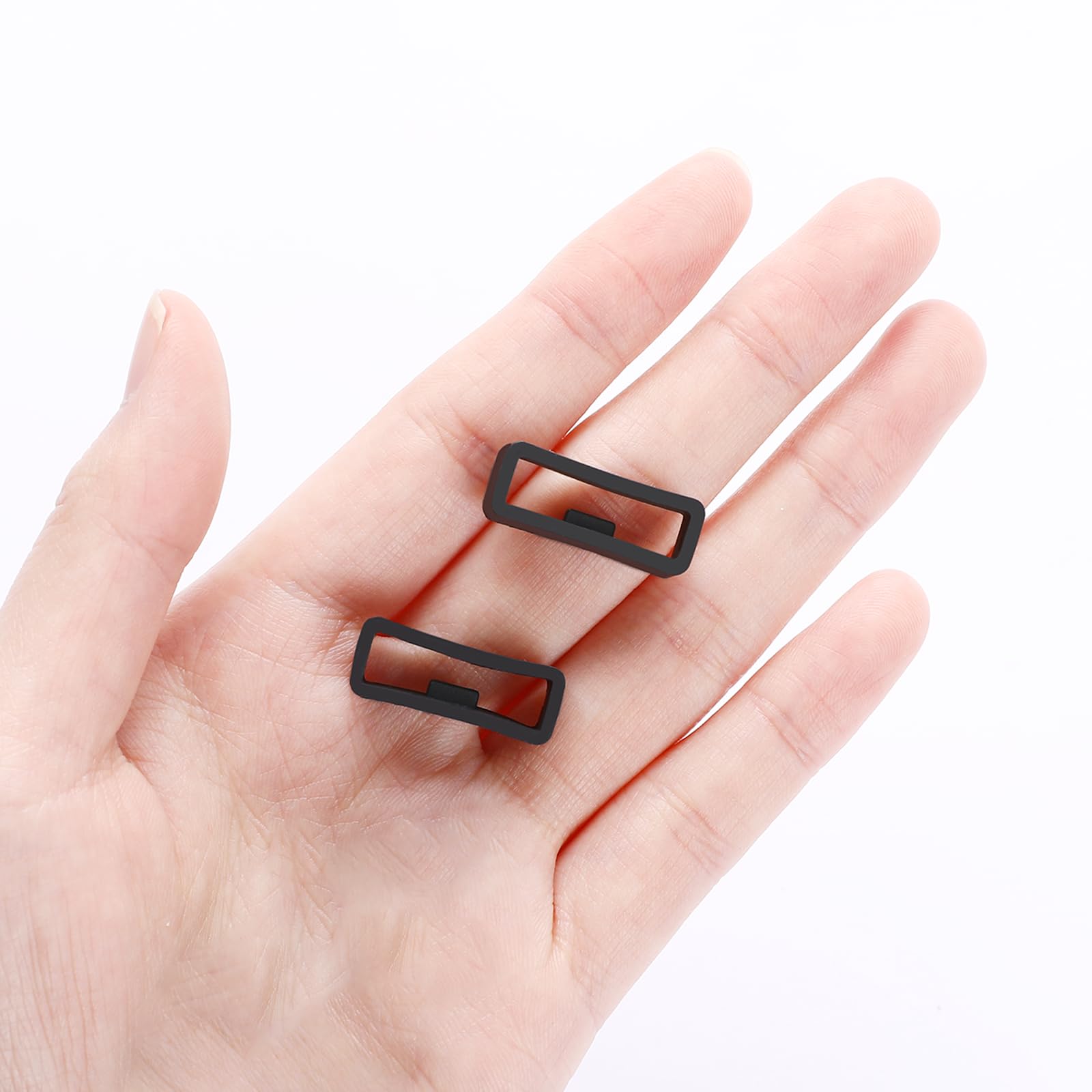 20mm Smart Watch Band Holder Loop, 6 Pcs Universal Silicone Watch Band Holder Replacement Black Rubber Watch Strap Retainer Loop Wristband Fastener Rings Parts Smart Watch Accessories - Black