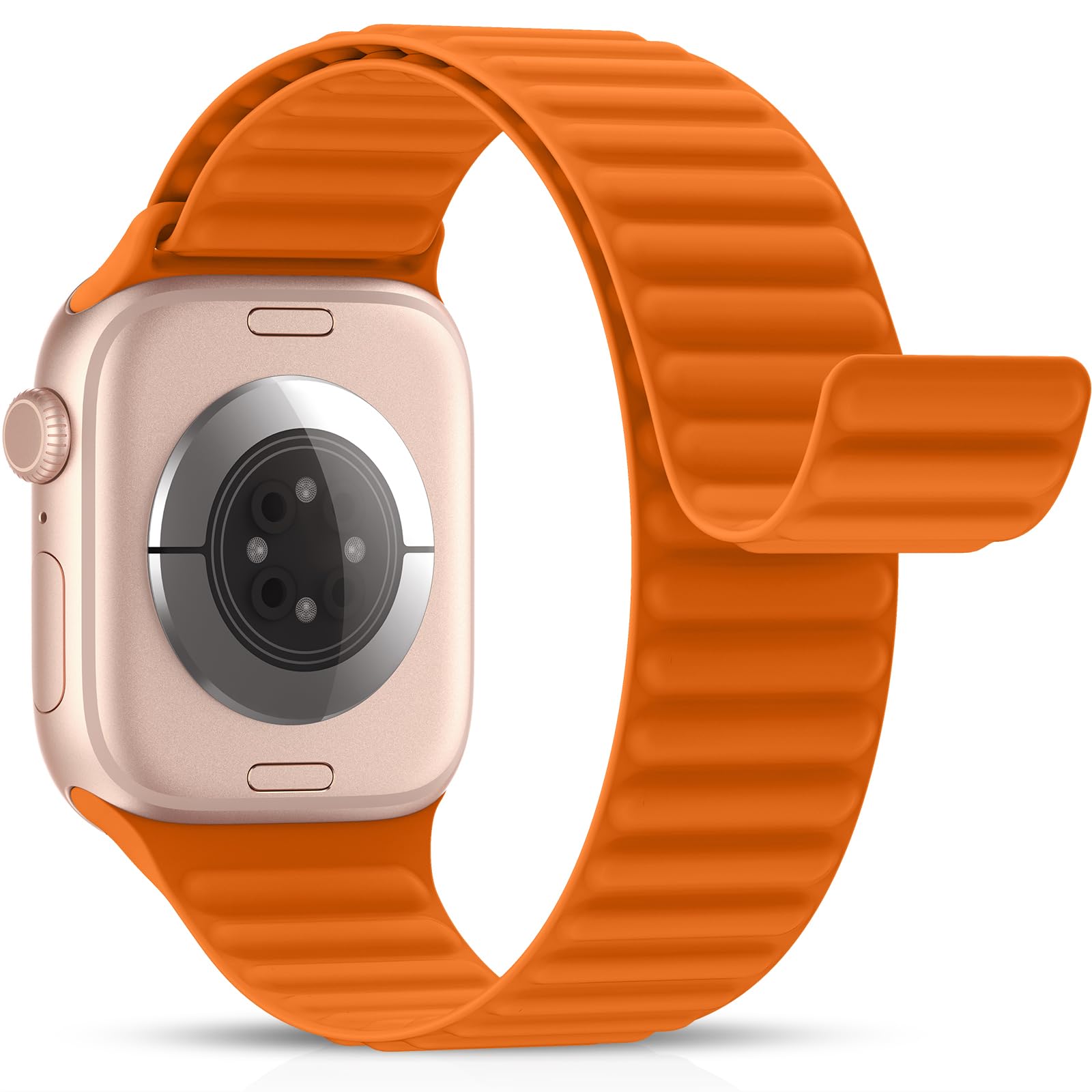 Higgs Magnetisch Silikon Armband für Apple Watch für Damen Herren Apfelband | 40mm 42mm 41mm 38mm 46mm 44mm 45mm 49mm für iWatch Band SE Ultra Series 12 11 10 9 8 7 6 5 4 3 2 1, Sport Magnet Loop