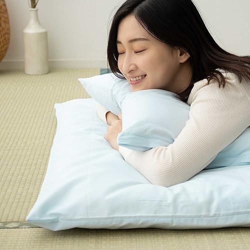 Miniatura 5 de EMOOR Funda con cremallera para colchón de futón japonés PRESSO FullMatrimonial XL, fabricado en Japón, 100% algodón (azul), protector de colchón de