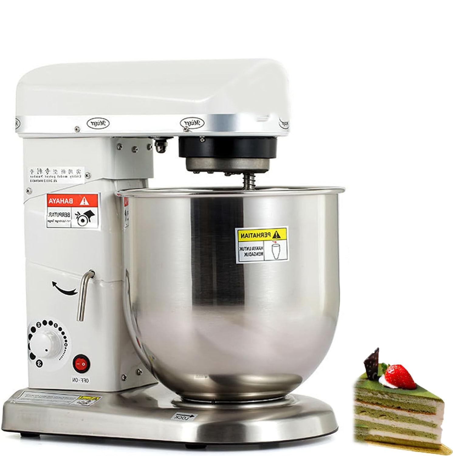 Multifunction Blender,Commercial Food Mixer,Electric Stand Mixer,3 Speeds Adjustable,With Egg Beater,Beater and Dough Hook,Commercial Kitchen Cake Mixer,For Cookie,Cake,Bread Baking White-7L
