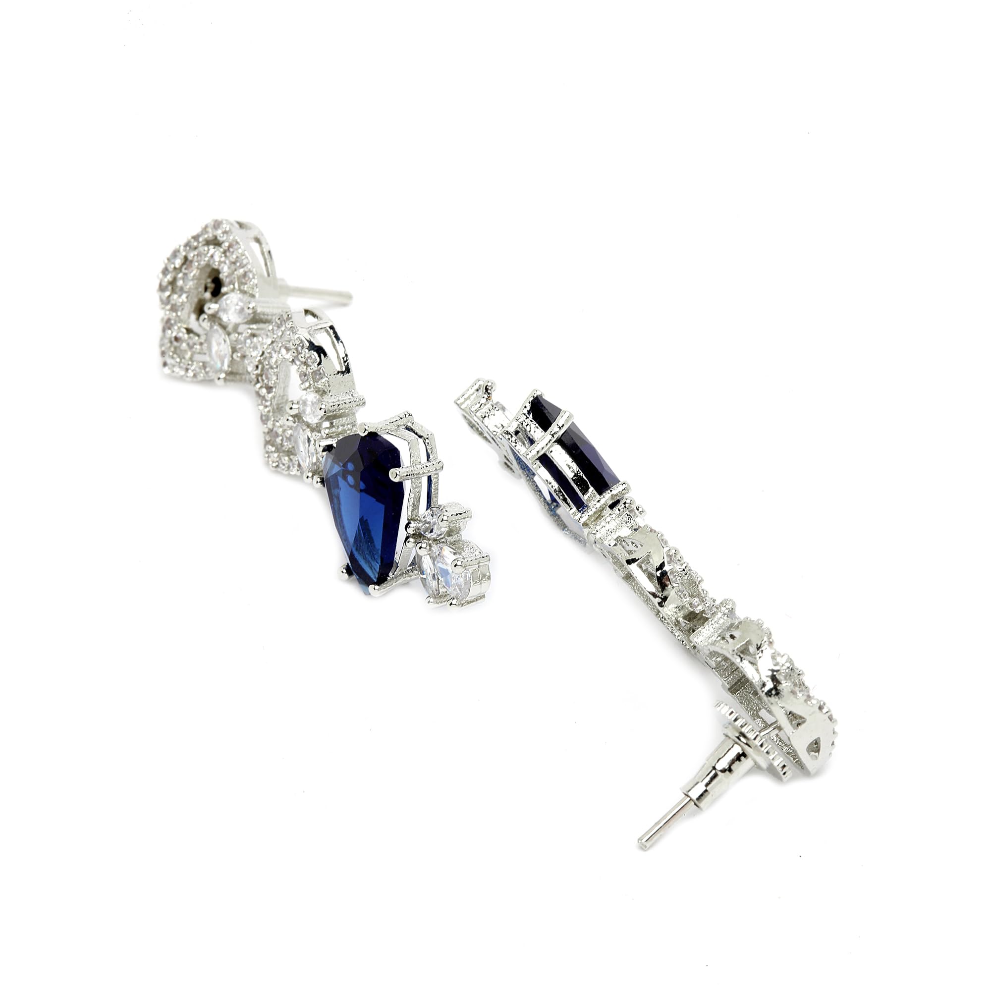 Rhodium-Plated Choker Necklace & Earrings Set