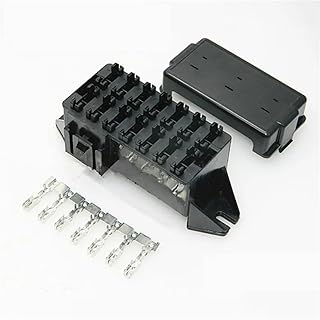 Conjunto de caja de fusibles de relé medio for asiento de coche, color negro, de 14 vías, con terminales de 28 Uds., compartimento de motor de coche, soporte de seguro, montaje de caja