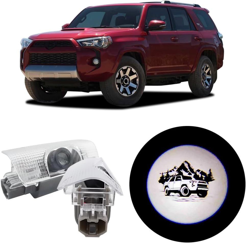 akarin 2 PCS LED Car Door Logo Lights Compatible for 4Runner 2010-present Courtesy Projector Laser Welcome Light Puddle Lamp Easy Installation Car Accessories (Out of moutain)